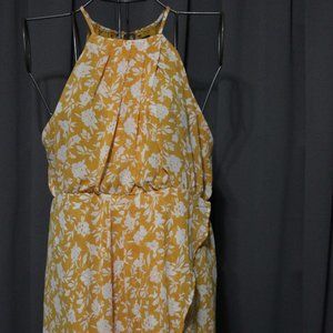 Boho Yellow & white floral Plus Size Dress-CLEARANCE!